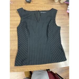 White House Black Market Women’s Black Pinstripe Sleeveless Top - Size 6